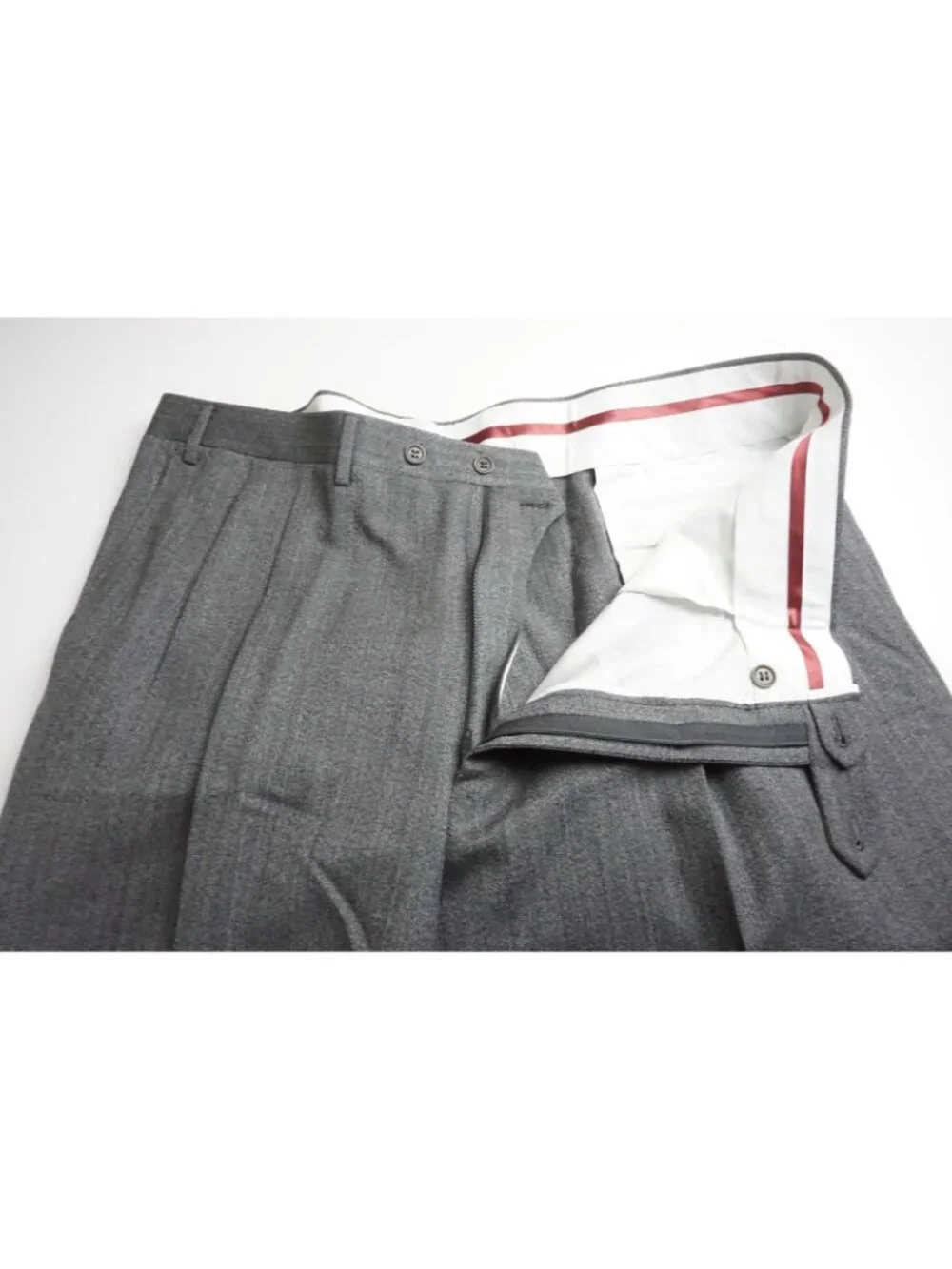 Canali Gray Herringbone Wool 2 Pc Suit Jacket Pants Sz 48R US 58 EU NEW